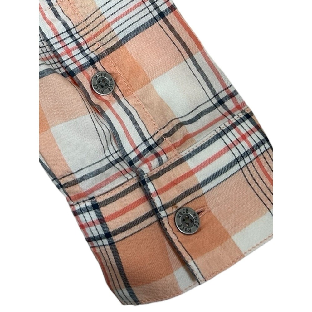 KUHL Women's Hadley Long Sleeve Plaid Button Up Shirt Small Pink Salmon 8049 - Picture 6 of 14